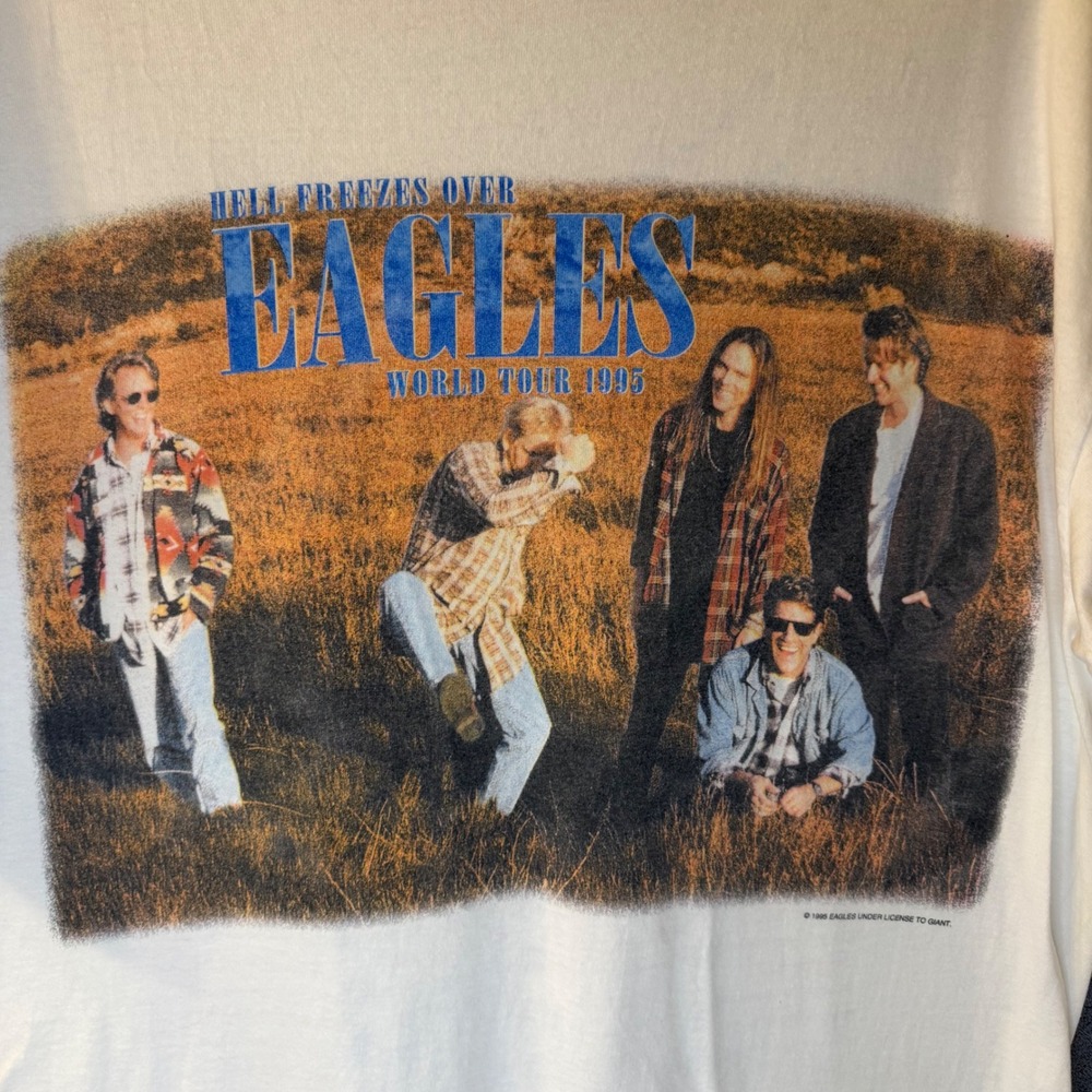 VTG '95 Eagles Hell Freezes Over Tour T-Shirt Medium (XL tag) Spring Ford Giant